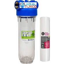 Aqua Bella Atlas 10" Tekli Daire Girişi Su Arıtma Cihazı (Ithal) Sediment 5 Micron Filtre