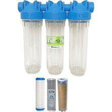 Aqua Bella Atlas 10 Inç Dp Üçlü Trıo Housıng 1" Dolu Filtre Kabı