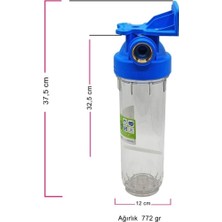 Aqua Bella Atlas 10 Inç Dp Mono Housıng Tekli Filtre Kabı Boş-1 Inç Giriş Çıkışlı