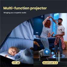 4K Projektör HY320-1920X1080 Full Hd Projeksiyon Cihazı, 12000 Lümen Yüksek Parlaklık Seviyesi, Uzaktan Kumandalı, Wifi 6, Bluetooth 5, Android Tv 11, 40"-130" Geniş Ekran Projeksiyon Cihazı