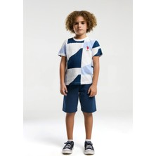 Erkek Çocuk Mavi Bermuda Takım