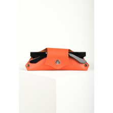 Watch of Royal Hakiki Deri Saffiona Turuncu Gözlük Kesesi