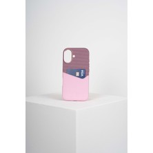 Nova Iphone 16 Deri Kartlıklı Telefon Kılıfı Pembe