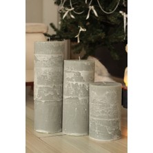 Iskandinav Dev, Büyük Boy Silindir-Sütun-Blok Mum Seti - 45, 35, 25 cm
