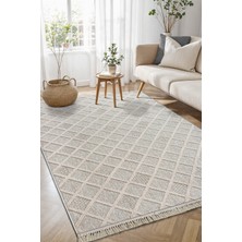 Colore Home Coco Bukle Kaymaz Toz Vermez Dokuma Bej Halı Yumuşak Bohem Yolluk