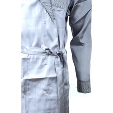 Ottoland Erkek Şık Klasik Model Röpteşambır Premium Poplin Kumaş Verbano Model Cepli Rob Beli Kuşaklı