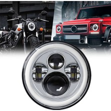 2x 7 Inç LED Far, Street Glide Ultra Classic Glide V-Star 1100 Için Yüksek Düşük Huzmeli Projektör Sarı+Beyaz (Yurt Dışından)
