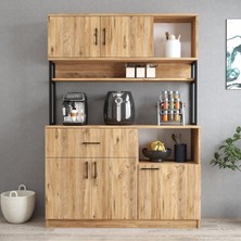 Tanmob MTD0201 Inci 128  cm  Kapaklı Çekmeceli Raflı Mutfak Dolabı Çam