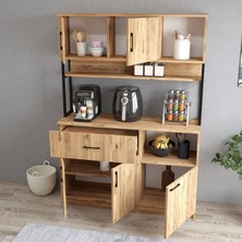 Tanmob MTD0201 Inci 128  cm  Kapaklı Çekmeceli Raflı Mutfak Dolabı Çam