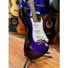 Guson 3 Sıngle Simli Mor Elektro Gitar-Kılıf Kablo Pena Dahil