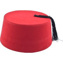 Hit Dükkan Osmanlı Kırmızı Erkek Püsküllü Damat Kına Fesi 9,5cm Kısa