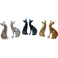 Ayder Online Satış 13  cm -18  cm  Ebatlarda  Kırılmaz Polyester 2 Li Kedi Biblo