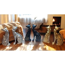 Ayder Online Satış 13  cm -18  cm  Ebatlarda  Kırılmaz Polyester 2 Li Kedi Biblo
