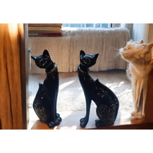Ayder Online Satış 13  cm -18  cm  Ebatlarda  Kırılmaz Polyester 2 Li Kedi Biblo