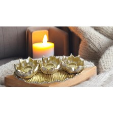 Ayder Online Satış (17 cm  -36 cm  Tabak Ebatı)-(Mumluk Ebat 10 cm -15  cm )- Kırılmaz Polyester,3 Lü Mumluk Biblo