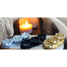 Ayder Online Satış (17 cm  -36 cm  Tabak Ebatı)-(Mumluk Ebat 10 cm -15  cm )- Kırılmaz Polyester,3 Lü Mumluk Biblo