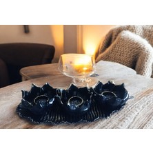 Ayder Online Satış (17 cm  -36 cm  Tabak Ebatı)-(Mumluk Ebat 10 cm -15  cm )- Kırılmaz Polyester,3 Lü Mumluk Biblo