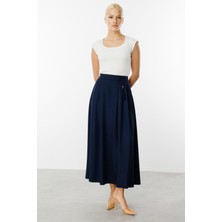 Ekol Kadın Beli Püskül Detaylı Etek 1064 Lacivert