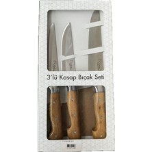 Nobel 3'lü Kasap Bıçak Seti Ahşap / Tek Ebat