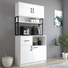 Tanmob MTD0101 Inci 90  cm  Kapaklı Çekmeceli Raflı Mutfak Dolabı Beyaz