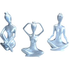 Ayder Online Satış 09 cm -18 cm  Ebatlarında Kırılmaz Polyester,3 Lü Yoga Yapan Kızlar Biblosu