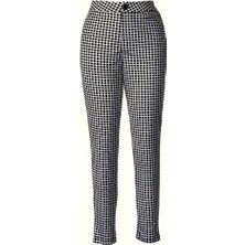 Defy Moda Kadın Yüksek Bel Desenli Dalgıç Pantolon