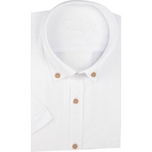 Varetta Erkek Beyaz Pamuklu Cepli Yazlık Kısa Kollu Gömlek Keten Gömlek