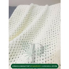 Alize Palm Puffy Fine Krem Hasır Örgülü / Tek Kişilik & Tv & Bebek Battaniyesi