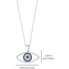 Sylvery Jewels Zirkon Taşlı Göz Nazar Boncuğu Nazar Boncuğu 925 Ayar Gümüş Nazar Kolye
