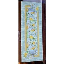 Sarı Çiçek Desenli Runner