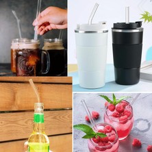 8 Adet Stanley Için Düz Cam Pipet, 2 Adet Fırça 31  cm  , Stanley Adventure Quencher Uyumlu (8 Düz)