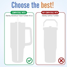 Madamina 6 Adet Düz Cam Pipet, 31  cm  , 1 Adet Fırça, 30/40OZ Stanley Adventure Quencher Şeffaf Pipet (6 Düz)