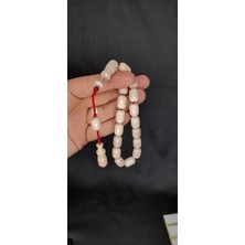 Anemore Collection Sevgiliye Özel Hediye Çubuk Kehribar Tesbih Kapsül Kesim Beyaz Hamur İri Boy H-1322.