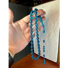 Anemore Collection Sevgiliye Özel Hediye Ateş Kehribar Turkuaz Mavi Renkli Beyzi Kesim Tesbih H-1232.