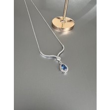 Zeta Jewel Damla Tanzanit Kolye Gümüş