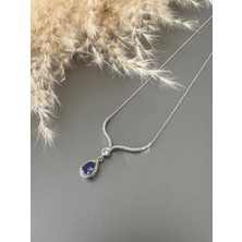 Zeta Jewel Damla Tanzanit Kolye Gümüş