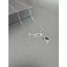 Zeta Jewel Damla Tanzanit Kolye Gümüş