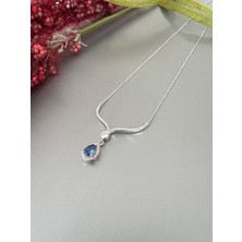 Zeta Jewel Damla Tanzanit Kolye Gümüş