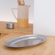 Beige & Stone Çelik 33 cm Meze Salata Servis/sunum Tabağı