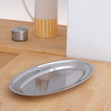 Beige & Stone Çelik 33 cm Meze Salata Servis/sunum Tabağı