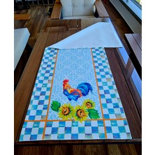 Damalı Horoz Desenli Runner