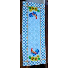 Damalı Horoz Desenli Runner