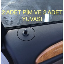 Bmw 2'li Set 2 Adet Kapı Pimi ve 2 Adet Pim Çerçevesi Set (Siyah) 3D
