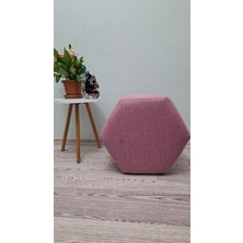 Papuli Ahşap Ayaklı Keten Kumaş Altıgen Puf&bench Koltuk/tabure