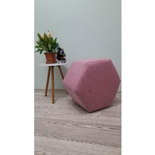 Papuli Ahşap Ayaklı Keten Kumaş Altıgen Puf&bench Koltuk/tabure