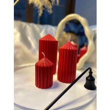 Lilly Candles Lily-Spt-019 Kırmızı Mum Seti