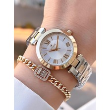 Wesse Çelik Kordon Takvimli Kadran 5 Atm Suya Dayanıklı Kadın Kol Saati+Bileklik BYW.1139.03