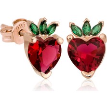 Soyipo Gümüş Çilek Figür Meyve Çivi Küpe