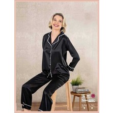 Cezbe Saten Düğmeli Pijama Takımı
