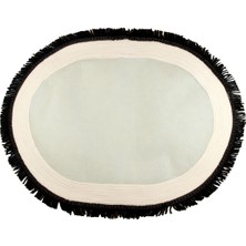 Klappe Design Kaymaz Taban Beyaz Hasır Jüt Banyo Paspası 70 cm  x 90 cm , Antre, Hol, Giriş Halısı